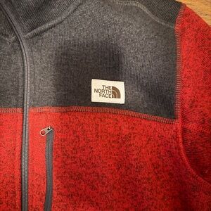 The North Face Men's Zip-Up in Red and Gray
